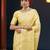 Yellow color georgette fabric designer woven partywear ethnic saree