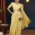 Yellow color georgette fabric designer woven partywear ethnic saree