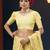 Yellow color georgette fabric designer woven partywear ethnic saree