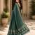 Teal blue color georgette fabric designer woven partywear ethnic saree