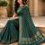 Teal blue color georgette fabric designer woven partywear ethnic saree