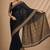 Black color smart chiffon designer wevon jacquard designer partywear saree