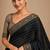 Black color smart chiffon designer wevon jacquard designer partywear saree