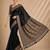 Black color smart chiffon designer wevon jacquard designer partywear saree