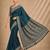 Petrol color smart chiffon designer wevon jacquard designer partywear saree