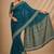 Petrol color smart chiffon designer wevon jacquard designer partywear saree