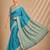 Firozi color smart chiffon designer wevon jacquard designer partywear saree