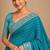 Firozi color smart chiffon designer wevon jacquard designer partywear saree