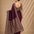 Wine color smart chiffon designer wevon jacquard designer partywear saree