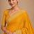 Yellow color smart chiffon designer wevon jacquard designer partywear saree