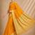 Yellow color smart chiffon designer wevon jacquard designer partywear saree