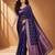 Blue color designer wevon jacquard designer chiffon fabric traditional rich saree