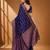 Blue color designer wevon jacquard designer chiffon fabric traditional rich saree