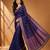 Blue color designer wevon jacquard designer chiffon fabric traditional rich saree