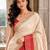 Cream color designer wevon jacquard designer crepe fabric traditional rich saree