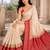 Cream color designer wevon jacquard designer crepe fabric traditional rich saree
