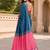 Teal color designer wevon jacquard designer crepe fabric traditional rich saree