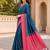 Teal color designer wevon jacquard designer crepe fabric traditional rich saree