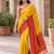 Yellow color designer wevon jacquard designer crepe fabric traditional rich saree