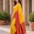 Yellow color designer wevon jacquard designer crepe fabric traditional rich saree