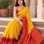 Yellow color designer wevon jacquard designer crepe fabric traditional rich saree