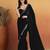 Black color smart designer lace border organza fabric partywear organza saree