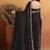 Black color smart designer lace border organza fabric partywear organza saree