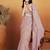 Light purple color smart designer lace border organza fabric partywear organza saree