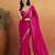 Magenta color smart designer lace border organza fabric partywear organza saree