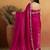 Magenta color smart designer lace border organza fabric partywear organza saree