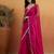 Magenta color smart designer lace border organza fabric partywear organza saree