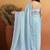 Sky blue color smart designer lace border organza fabric partywear organza saree