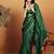 Green color smart designer lace border organza fabric partywear organza saree
