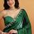 Green color smart designer lace border organza fabric partywear organza saree