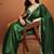 Green color smart designer lace border organza fabric partywear organza saree