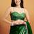 Green color smart designer lace border organza fabric partywear organza saree