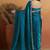 Teal color smart designer lace border organza fabric partywear organza saree