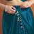 Teal color smart designer lace border organza fabric partywear organza saree