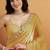 Yellow color smart designer lace border organza fabric partywear organza saree