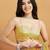 Yellow color smart designer lace border organza fabric partywear organza saree