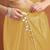 Yellow color smart designer lace border organza fabric partywear organza saree