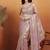 G purple color smart designer lace border organza fabric partywear organza saree