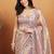 G purple color smart designer lace border organza fabric partywear organza saree