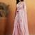 Light pink color smart designer lace border organza fabric partywear organza saree