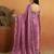 Purple color smart designer lace border organza fabric partywear organza saree