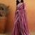 Purple color smart designer lace border organza fabric partywear organza saree