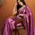 Purple color smart designer lace border organza fabric partywear organza saree