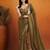 Mahendi color smart designer lace border organza fabric partywear organza saree