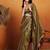 Mahendi color smart designer lace border organza fabric partywear organza saree