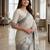 Black color linen fabric designer partywear saree